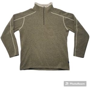 Kuhl Alfpaca Fleece Womens Jacket Size Medium 1/4 Zip Pullover Jacket Tan Brown